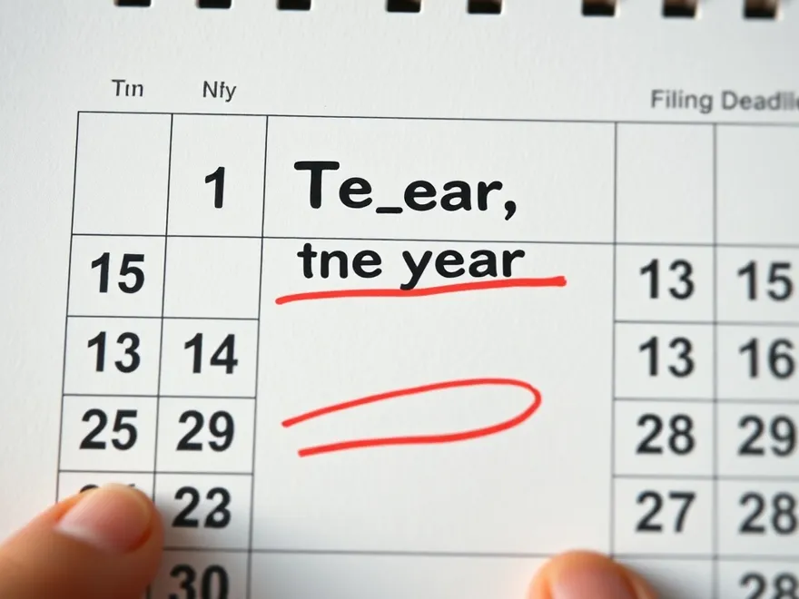 A calendar marked to show how quickly a one year filing deadline passes